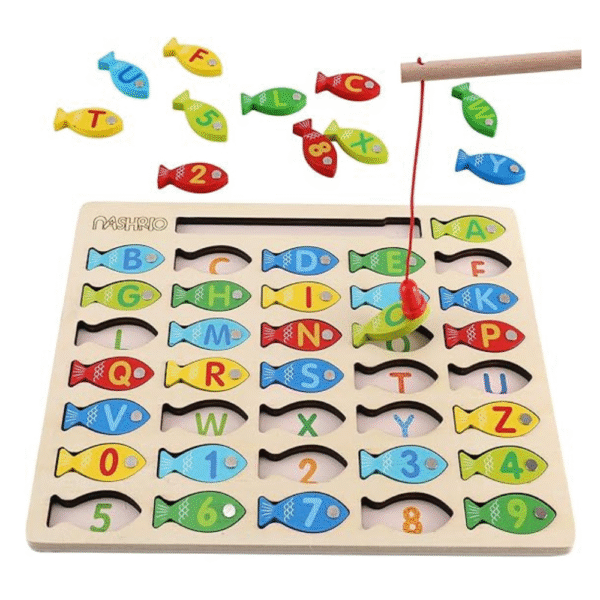 Magnetic Wooden Fishing Game Toy for Toddlers