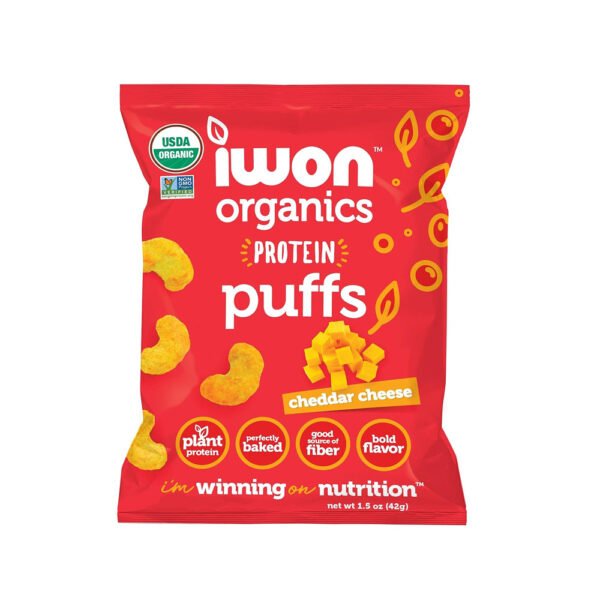 Iwon Organics Protein Puffs  Cheddar Cheese Flavor, Vegan