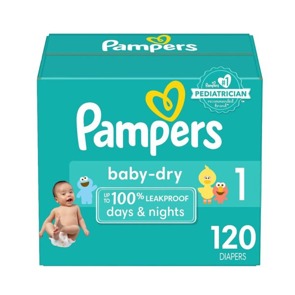 Diapers Size 1, 120 count - Pampers Baby Dry Disposable Diapers